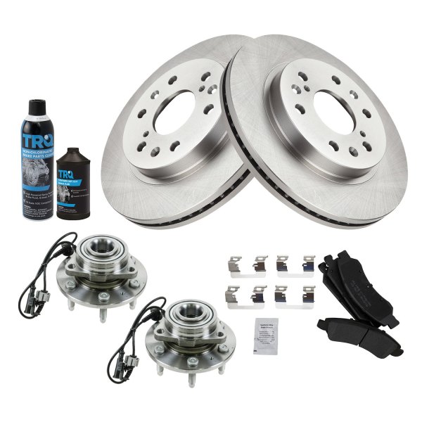 TRQ® - Front Disc Brake Kit with Semi-Metallic Pads and Hub Assemblies