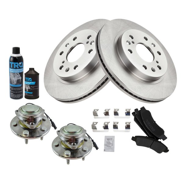 TRQ® - Front Disc Brake Kit with Semi-Metallic Pads and Hub Assemblies