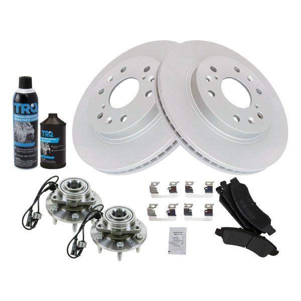 TRQ® - Front Disc Brake Kit with Semi-Metallic Pads and Hub Assemblies