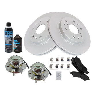 TRQ® - Front Disc Brake Kit with Semi-Metallic Pads and Hub Assemblies