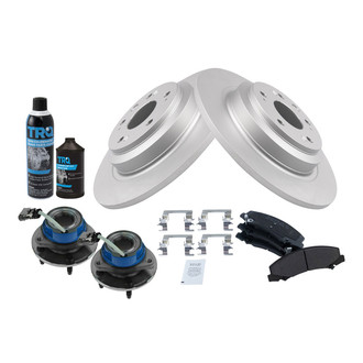TRQ® - Front Disc Brake Kit with Semi-Metallic Pads and Hub Assemblies