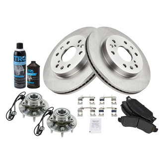 TRQ® - Front Disc Brake Kit with Semi-Metallic Pads and Hub Assemblies