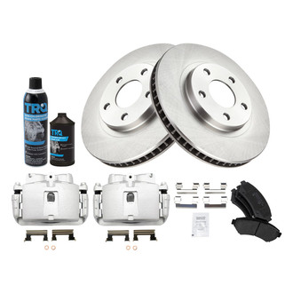 TRQ® - Front Disc Brake Kit with Semi-Metallic Pads and Calipers