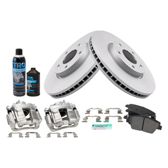 TRQ® - Front Disc Brake Kit with Semi-Metallic Pads and Calipers
