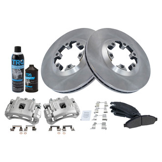 TRQ® - Front Disc Brake Kit with Semi-Metallic Pads and Calipers