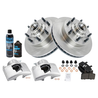TRQ® - Front Disc Brake Kit with Semi-Metallic Pads and Calipers