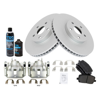TRQ® - Front Disc Brake Kit with Semi-Metallic Pads and Calipers