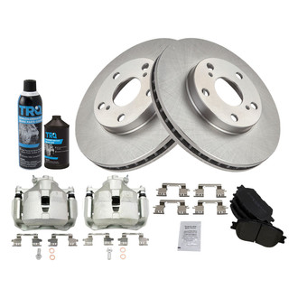 TRQ® - Front Disc Brake Kit with Semi-Metallic Pads and Calipers