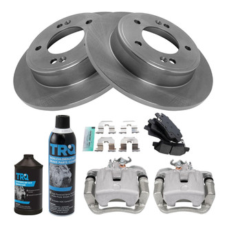 TRQ® - Rear Disc Brake Kit with Semi-Metallic Pads and Calipers