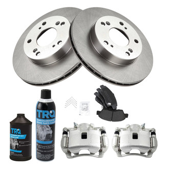 TRQ® - Front Disc Brake Kit with Semi-Metallic Pads and Calipers