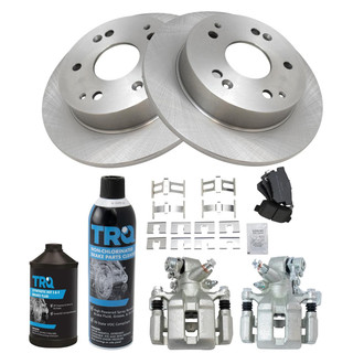 TRQ® - Rear Disc Brake Kit with Semi-Metallic Pads and Calipers