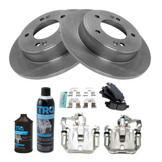 TRQ® - Rear Disc Brake Kit with Semi-Metallic Pads and Calipers