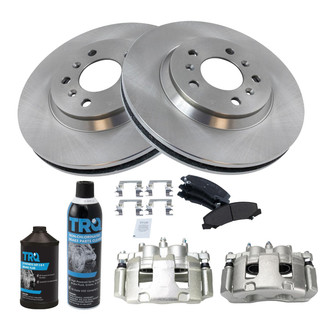 TRQ® - Front Disc Brake Kit with Semi-Metallic Pads and Calipers