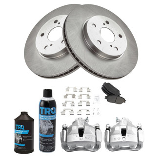 TRQ® - Front Disc Brake Kit with Semi-Metallic Pads and Calipers