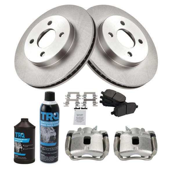 TRQ® - Front Disc Brake Kit with Semi-Metallic Pads and Calipers