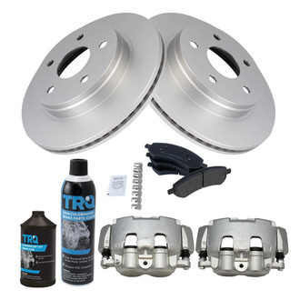 TRQ® - Front Disc Brake Kit with Semi-Metallic Pads and Calipers