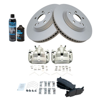 TRQ® - Front Disc Brake Kit with Semi-Metallic Pads and Calipers