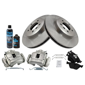TRQ® - Front Disc Brake Kit with Semi-Metallic Pads and Calipers