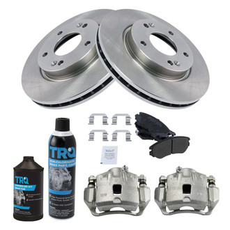 TRQ® - Front Disc Brake Kit with Semi-Metallic Pads and Calipers