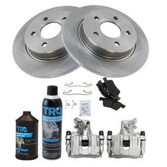 TRQ® - Rear Disc Brake Kit with Semi-Metallic Pads and Calipers