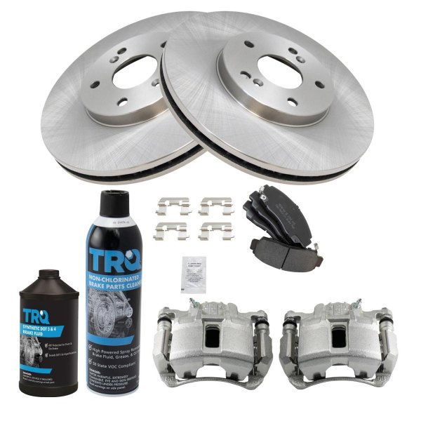 TRQ® - Front Disc Brake Kit with Semi-Metallic Pads and Calipers