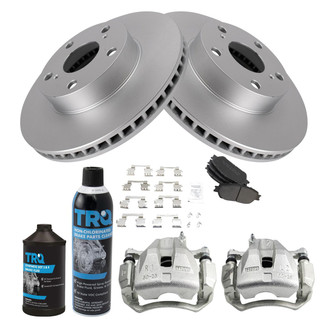 TRQ® - Front Disc Brake Kit with Semi-Metallic Pads and Calipers