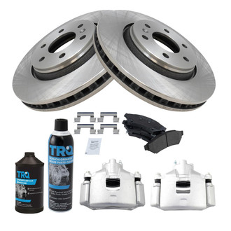 TRQ® - Front Disc Brake Kit with Semi-Metallic Pads and Calipers