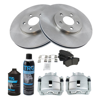 TRQ® - Front Disc Brake Kit with Semi-Metallic Pads and Calipers