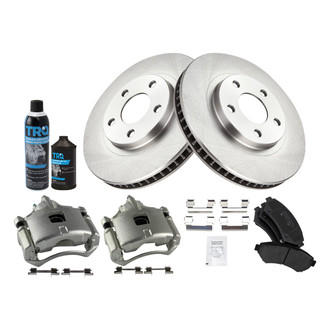 TRQ® - Front Disc Brake Kit with Semi-Metallic Pads and Calipers