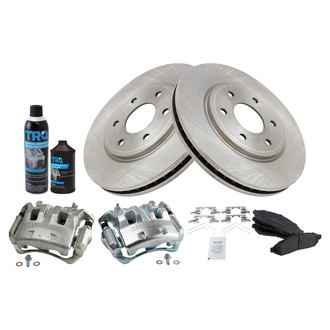 TRQ® - Front Disc Brake Kit with Semi-Metallic Pads and Calipers