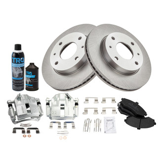 TRQ® - Front Disc Brake Kit with Semi-Metallic Pads and Calipers