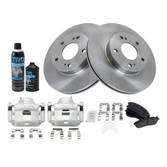 TRQ® - Front Disc Brake Kit with Semi-Metallic Pads and Calipers