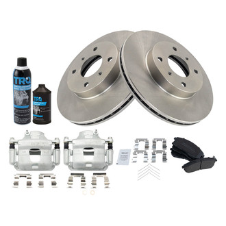TRQ® - Front Disc Brake Kit with Semi-Metallic Pads and Calipers