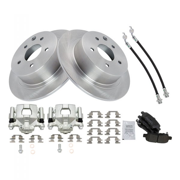 TRQ® - Rear Disc Brake Kit with Semi-Metallic Pads, Calipers and Hoses