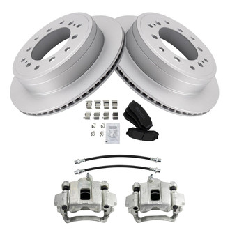 TRQ® - Disc Brake Kit with Semi-Metallic Pads, Calipers and Hoses