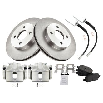 TRQ® - Disc Brake Kit with Semi-Metallic Pads, Calipers and Hoses
