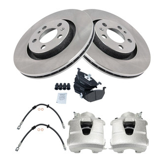 TRQ® - Disc Brake Kit with Semi-Metallic Pads, Calipers and Hoses