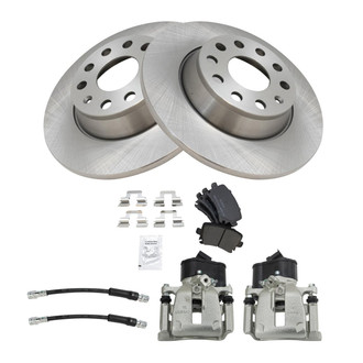 TRQ® - Disc Brake Kit with Semi-Metallic Pads, Calipers and Hoses