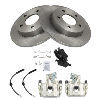 TRQ® - Disc Brake Kit with Semi-Metallic Pads, Calipers and Hoses