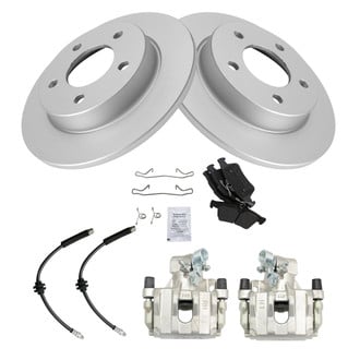 TRQ® - Rear Disc Brake Kit with Semi-Metallic Pads, Calipers and Hoses