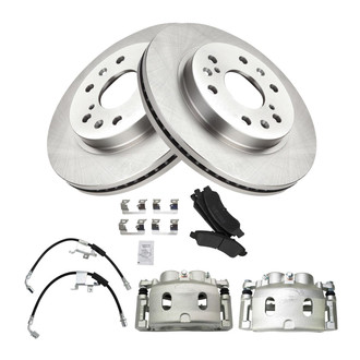 TRQ® - Disc Brake Kit with Semi-Metallic Pads, Calipers and Hoses