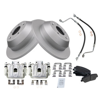TRQ® - Disc Brake Kit with Semi-Metallic Pads, Calipers and Hoses