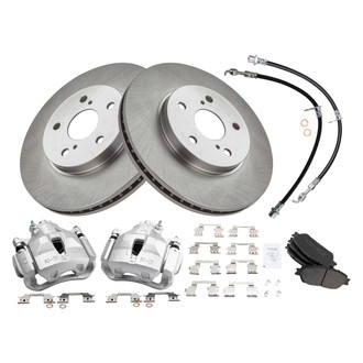 TRQ® - Disc Brake Kit with Semi-Metallic Pads, Calipers and Hoses
