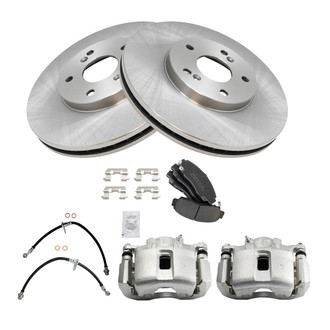 TRQ® - Disc Brake Kit with Semi-Metallic Pads, Calipers and Hoses