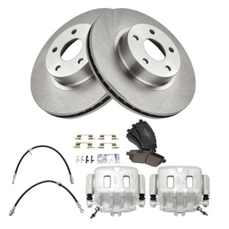 TRQ® - Front Disc Brake Kit with Semi-Metallic Pads, Calipers and Hoses