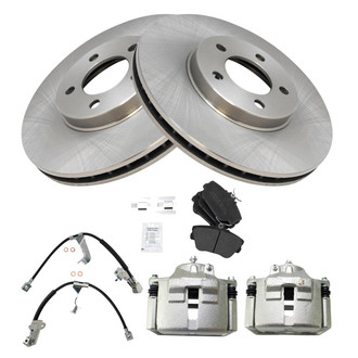 TRQ® - Disc Brake Kit with Semi-Metallic Pads, Calipers and Hoses