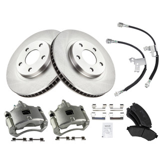 TRQ® - Disc Brake Kit with Semi-Metallic Pads, Calipers and Hoses