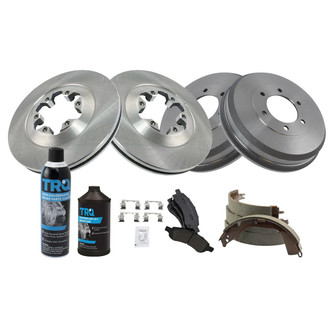 TRQ® - Disc and Drum Brake Kit with Semi-Metallic Pads