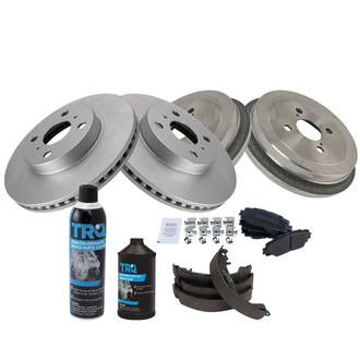 TRQ® - Disc and Drum Brake Kit with Semi-Metallic Pads