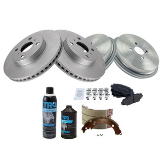 TRQ® - Disc and Drum Brake Kit with Semi-Metallic Pads